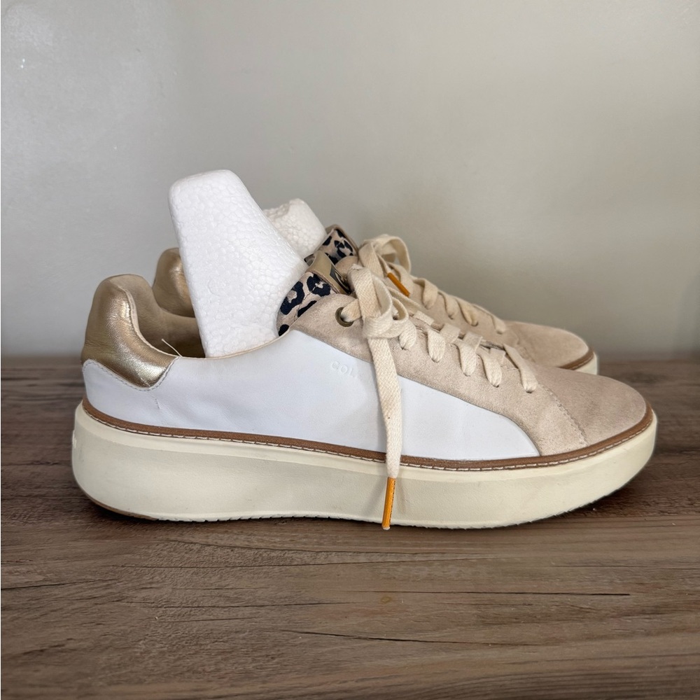 Cole Haan Cream and Gold Women's Sneakers - Picture 2 of 13